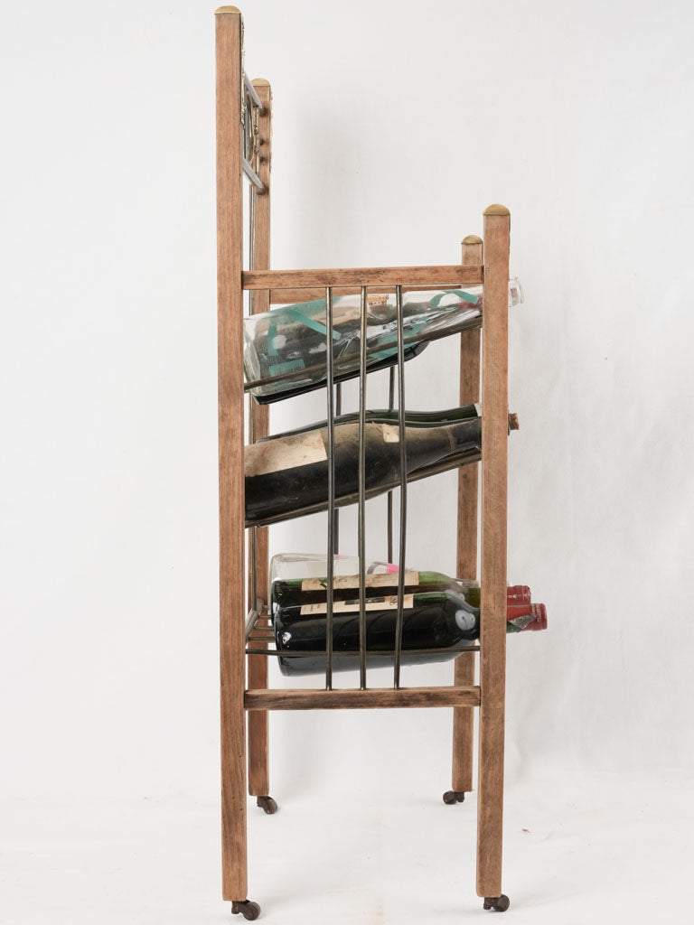 Classic wheeled 12-slot wine holder