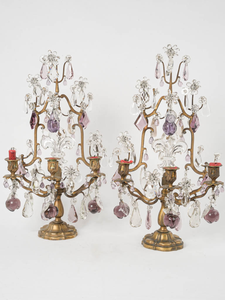 Ornate 20th-century jeweled candle holders