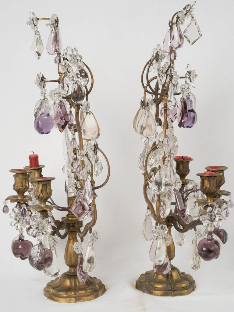 Opulent Italian blown glass candlesticks