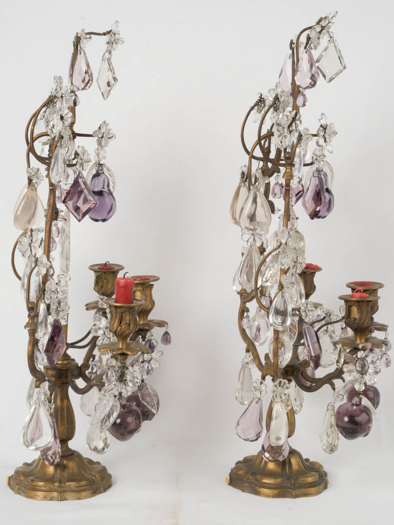 Regal amethyst fruit candelabras