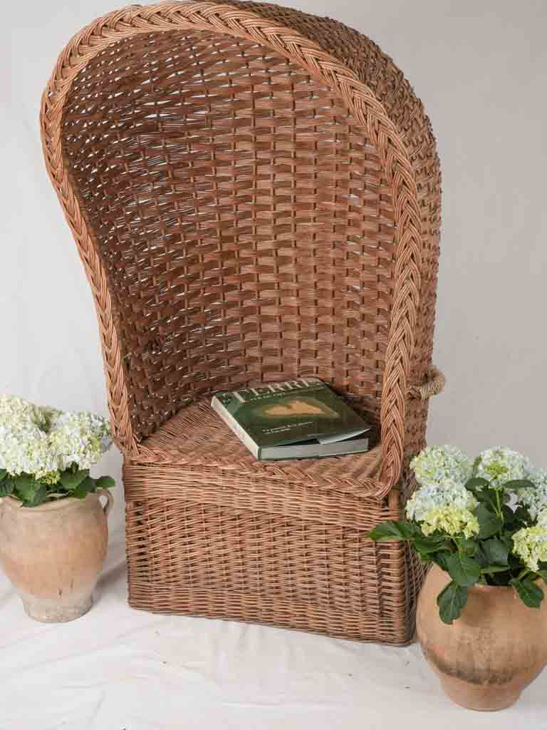 Vintage French rattan sun chair