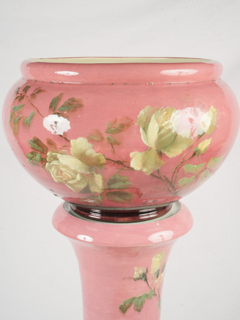 Romantic floral motif cachepot  