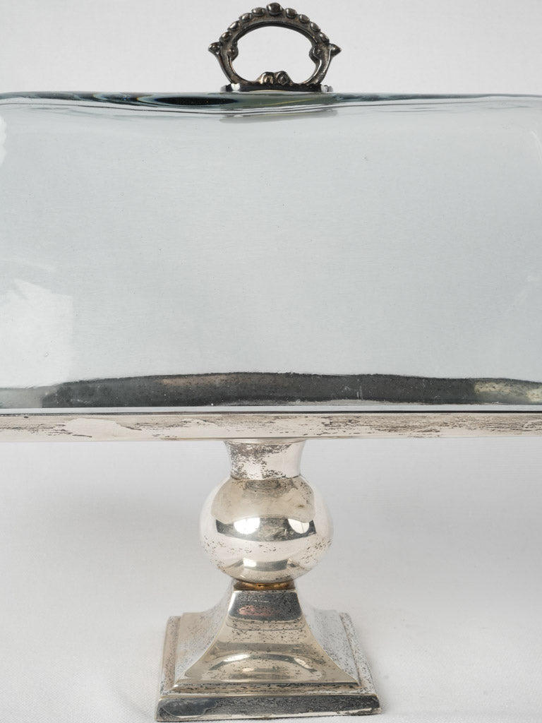 Vintage French gray-tinted glass cloche