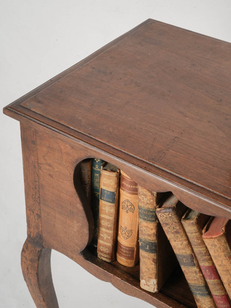 Elegant cabriole-leg walnut side table  