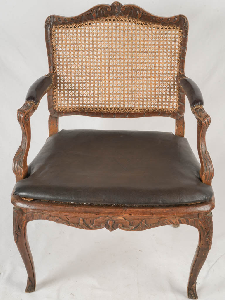 Textured antique leather seat chair  