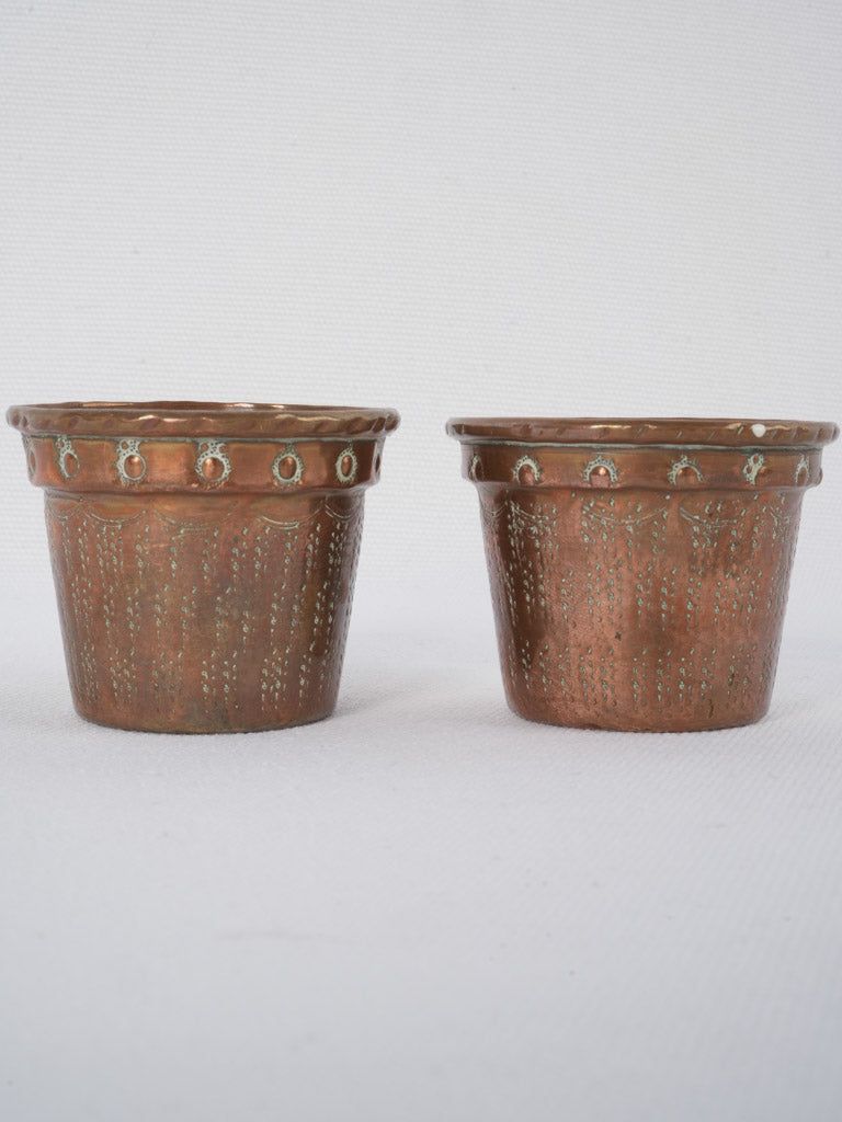 Dainty French copper pastry molds