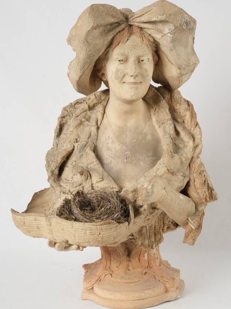 Traditional Terracotta Alsatian Lady Bust