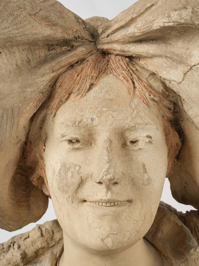 Realistic Alsatian Terracotta Female Sculpture