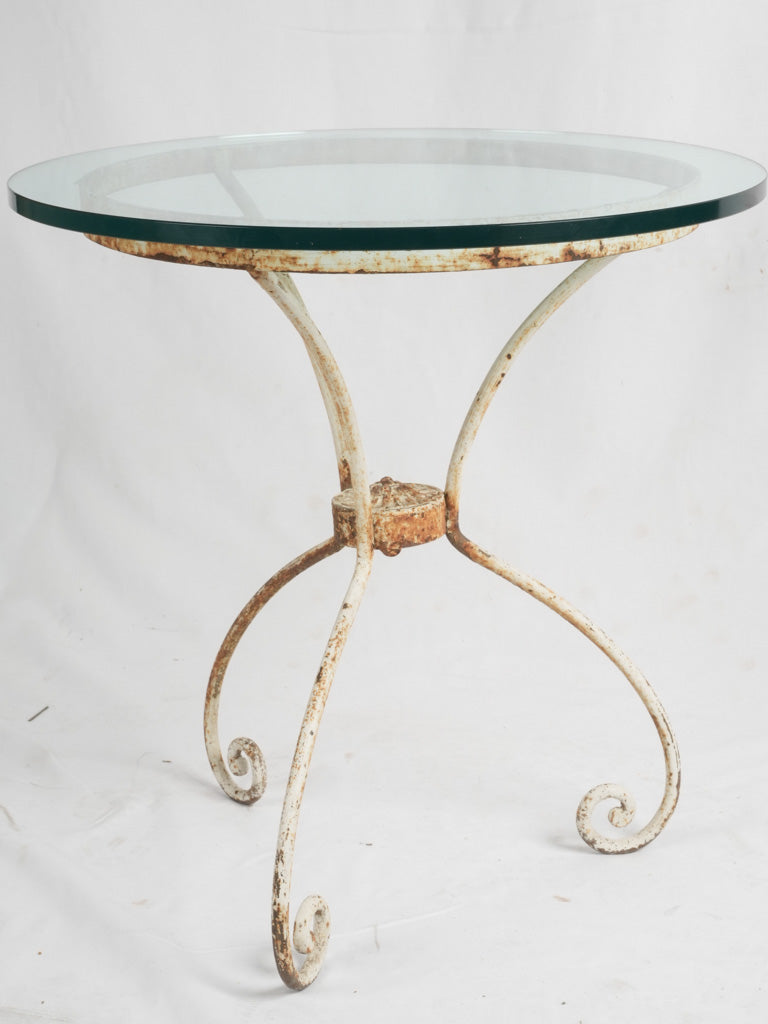 Durable nineteenth-century iron and glass table