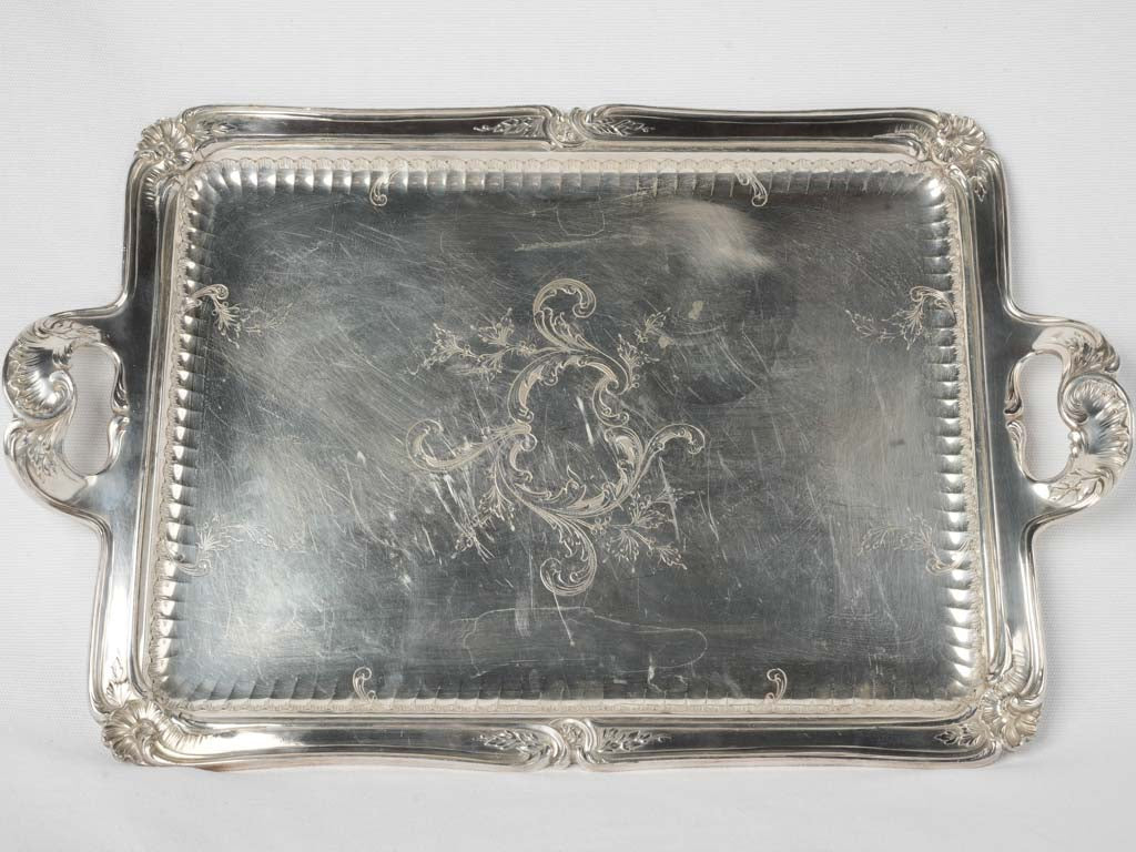 Elegant, collectible, French silver tray