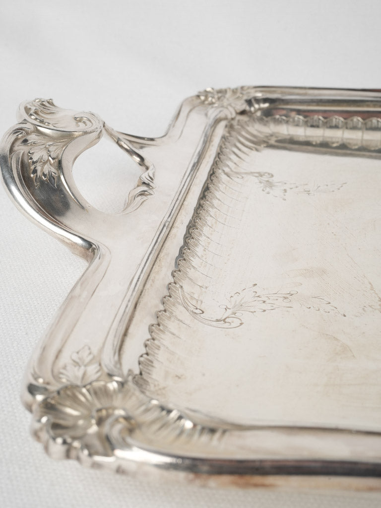 Exquisite, vintage, silver, ornate tray