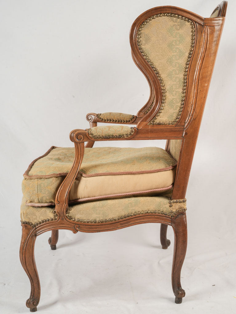 Rustic aged walnut armchair