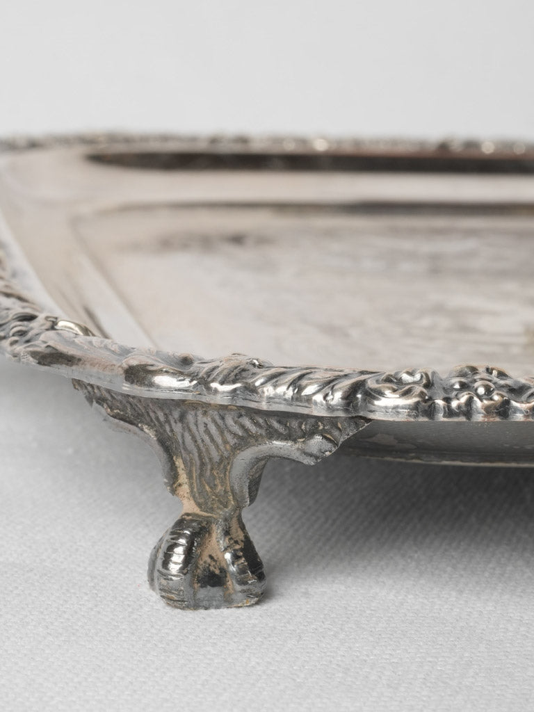 Intricate Silver-Plated Tea Tray