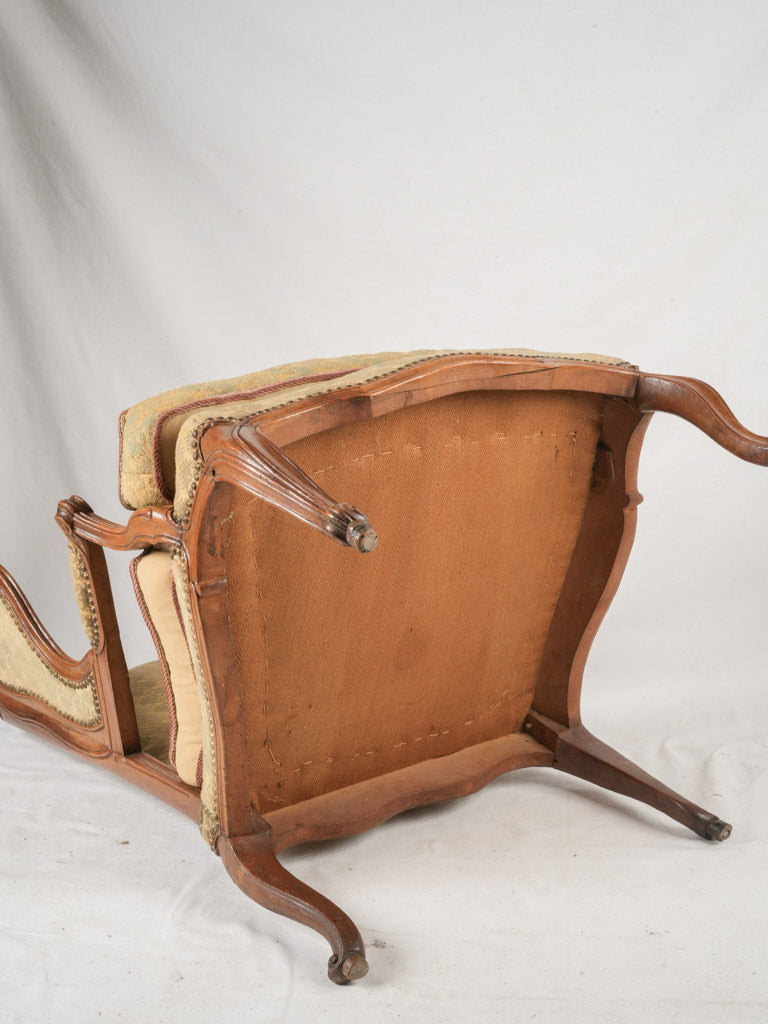 Vintage walnut wingback seat