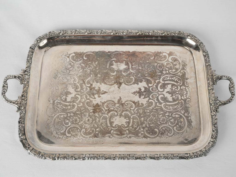 Stylish Antique English Silver Tray