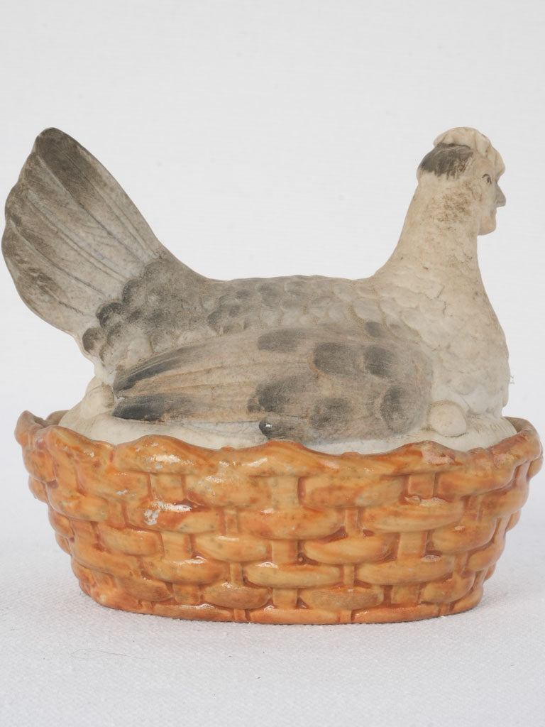 Aged mother hen vintage Easter container