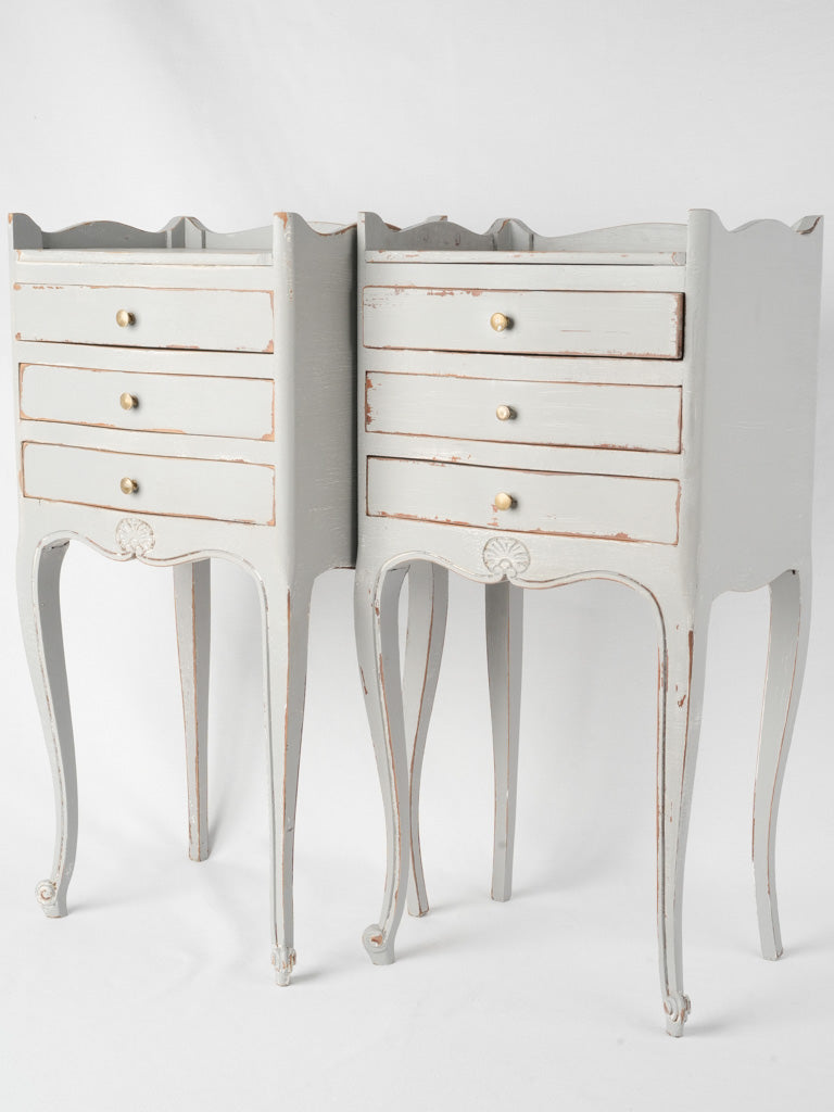 Repainted antique nightstands, exquisite Cabriole legs