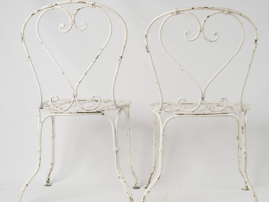 Lattice Design French Iron Side Chairs