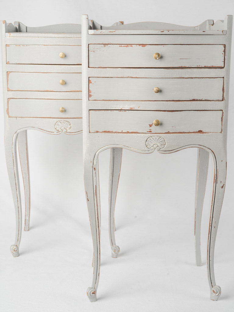 Vintage French nightstands, elegant, painted