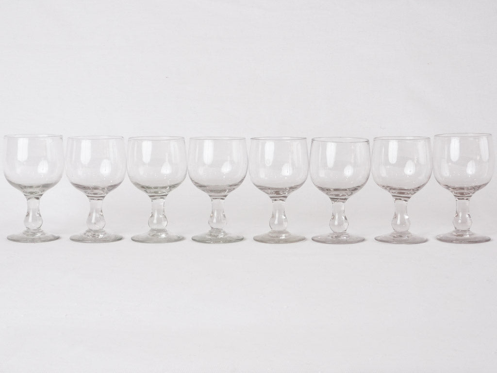 RESERVED CS Antique French bistro wine glasses - set of 8