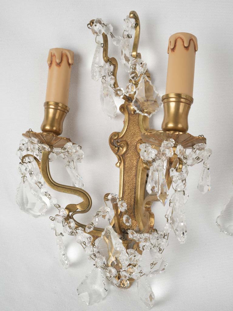 Elegant bronze glass wall sconces