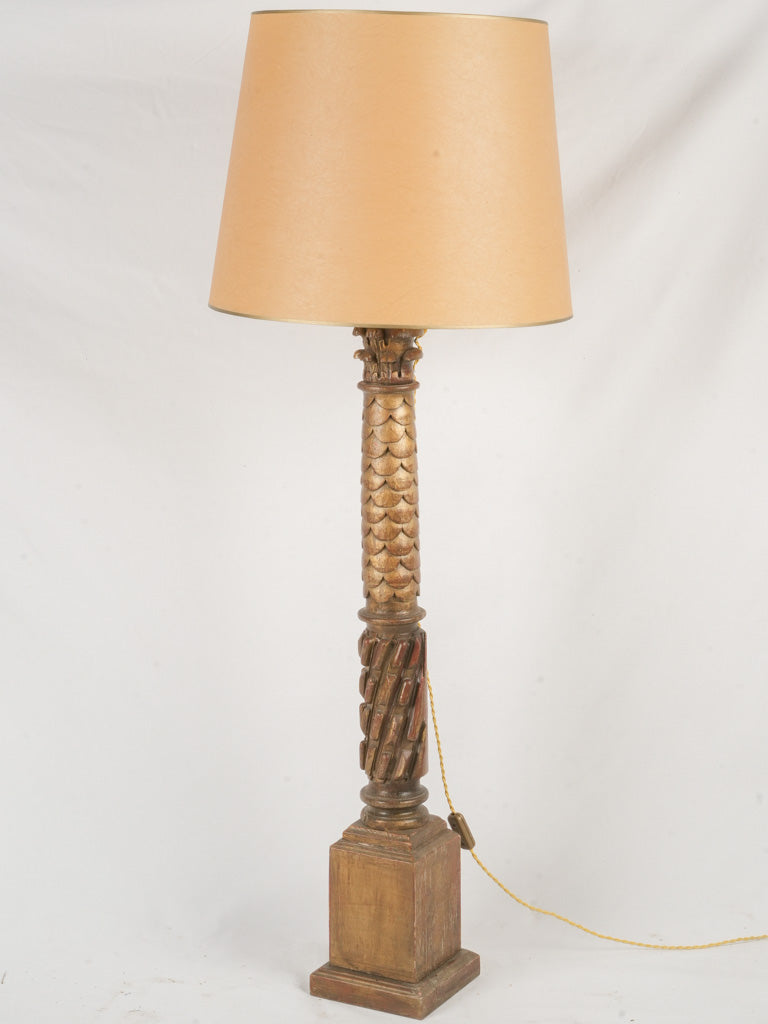 Antique ornate gilded floor lamp