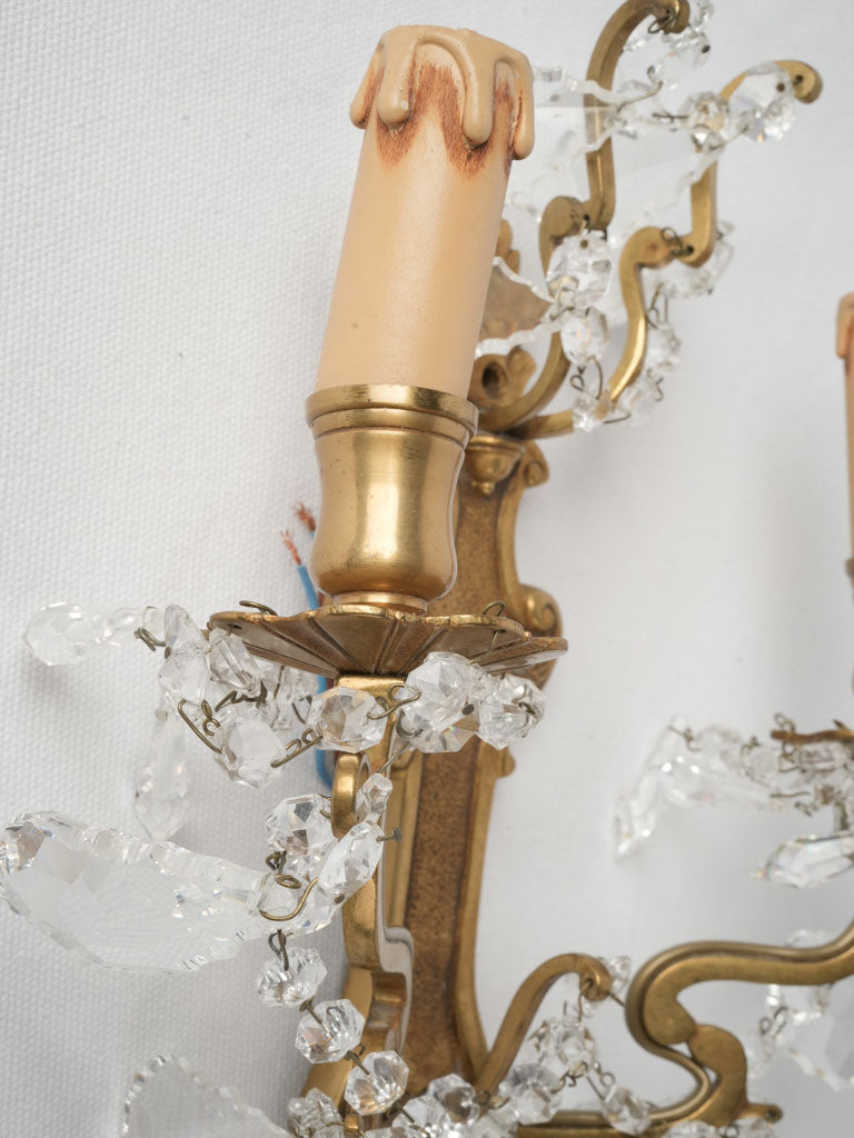 Luxurious antique French glass sconces