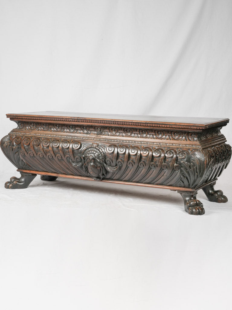 Ornate Baroque walnut marriage coffer