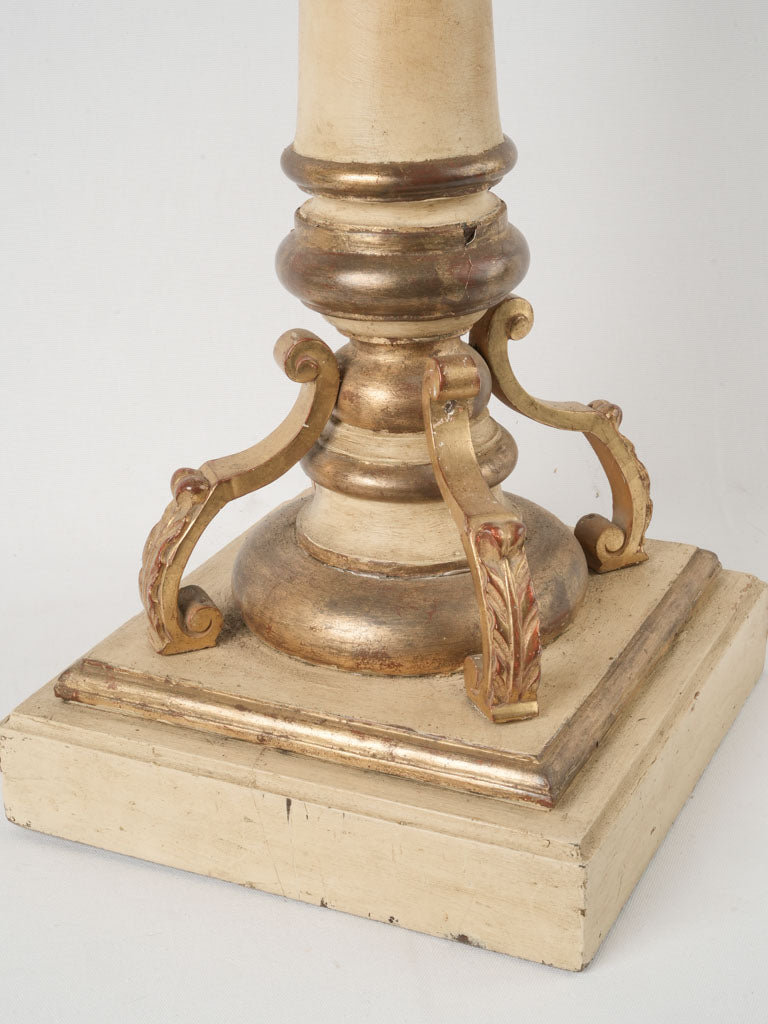 Ornate Antique Italian Pillar Candlestick