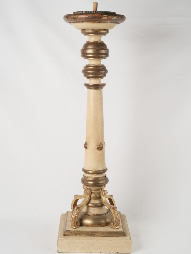 Opulent Cream-Painted Torchère