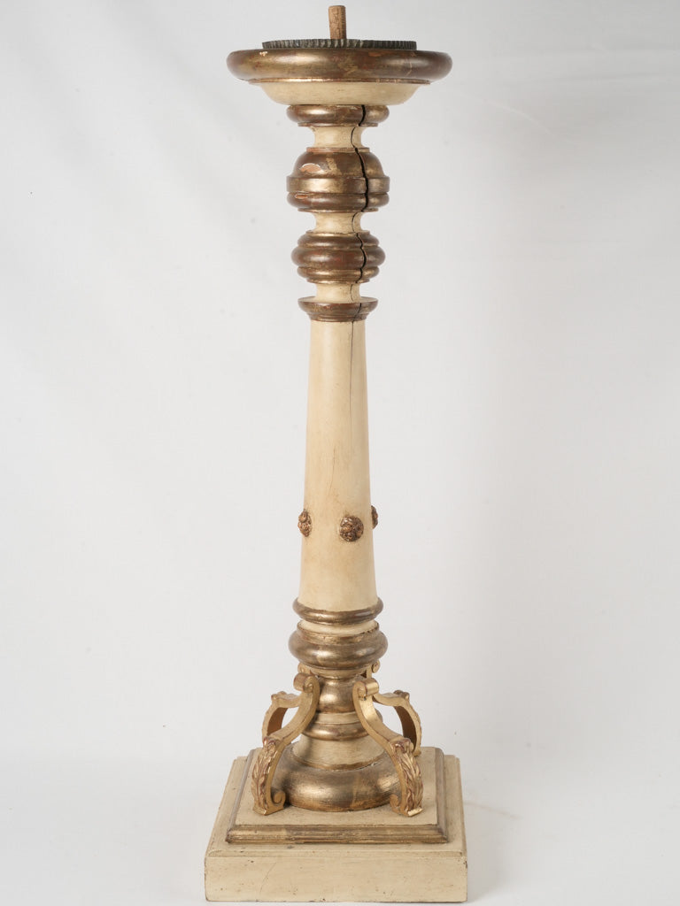 Ornate Gilded Floor Candlestick Holder