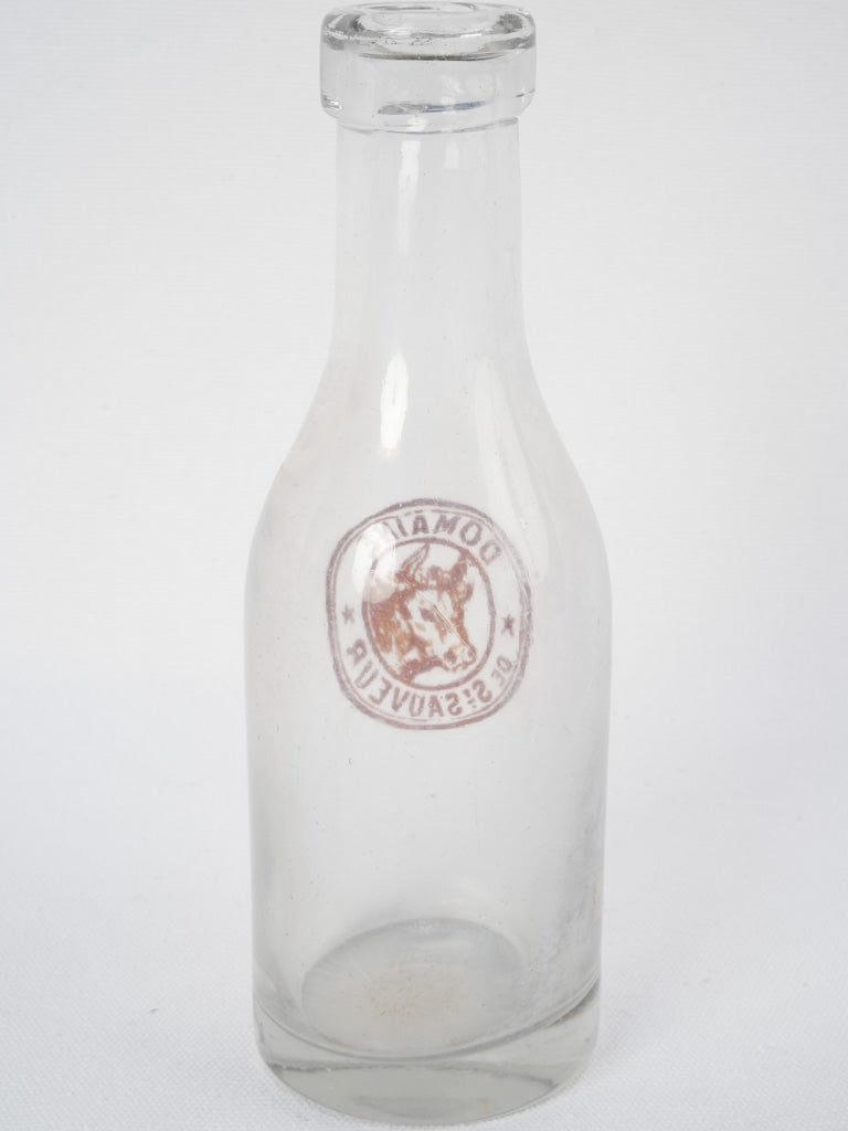 Elegant translucent glass milk bottle