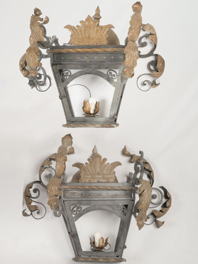 Antique gilt French wall sconces  