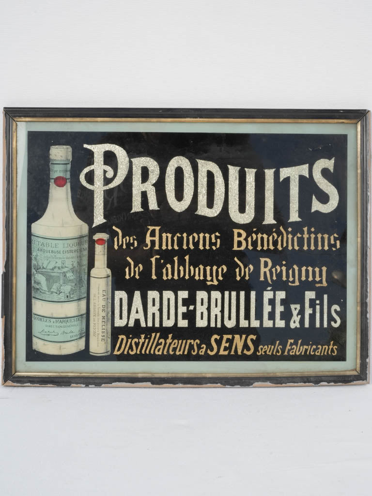 Antique French glass panel sign