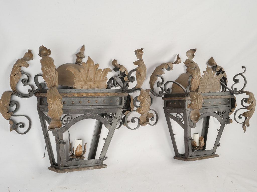 Ornate decorative metalwork French sconces  