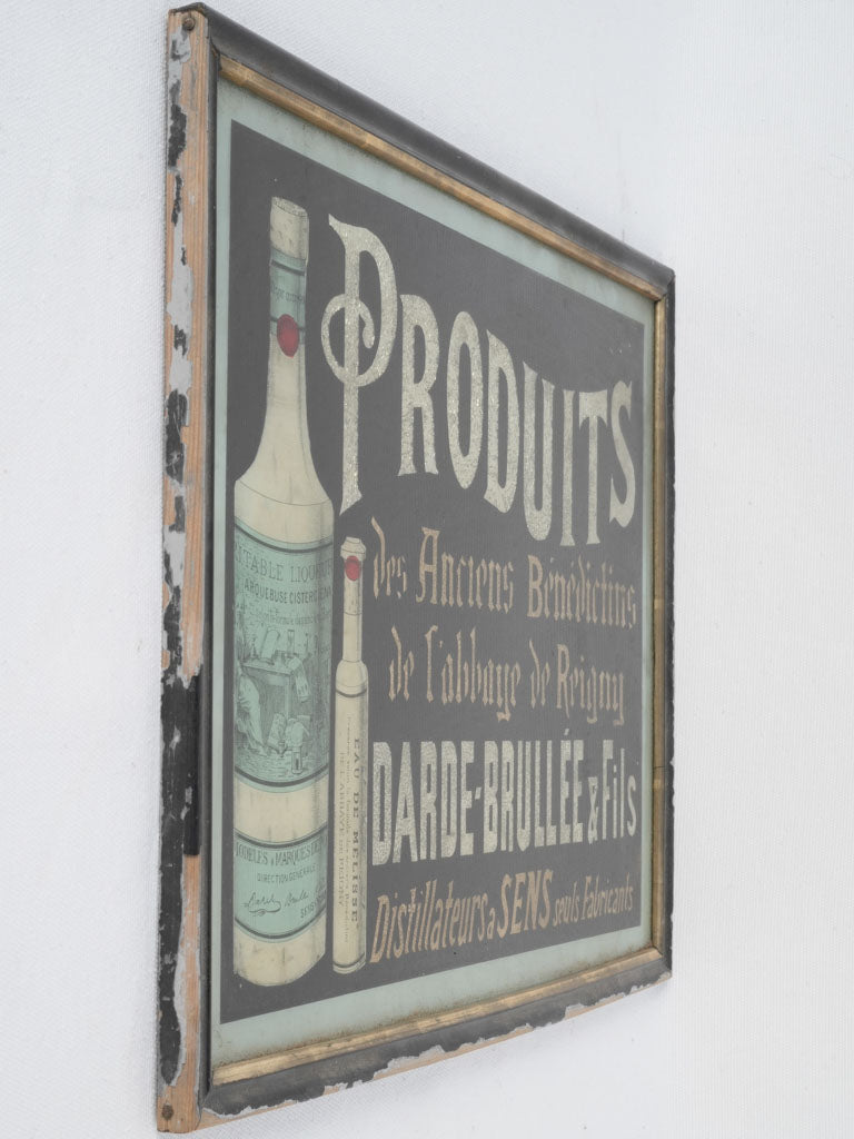 Luminous painted glass advertisement sign