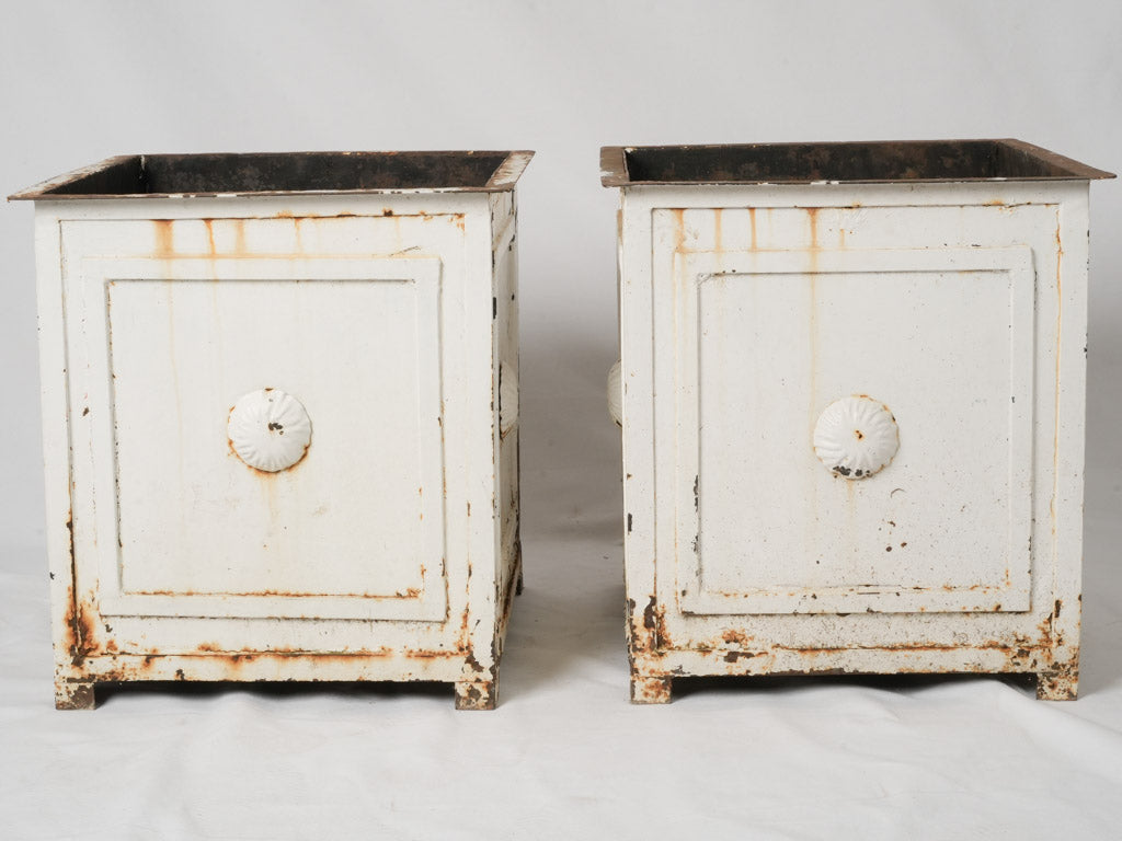 Rustic French Floral Iron Planters  