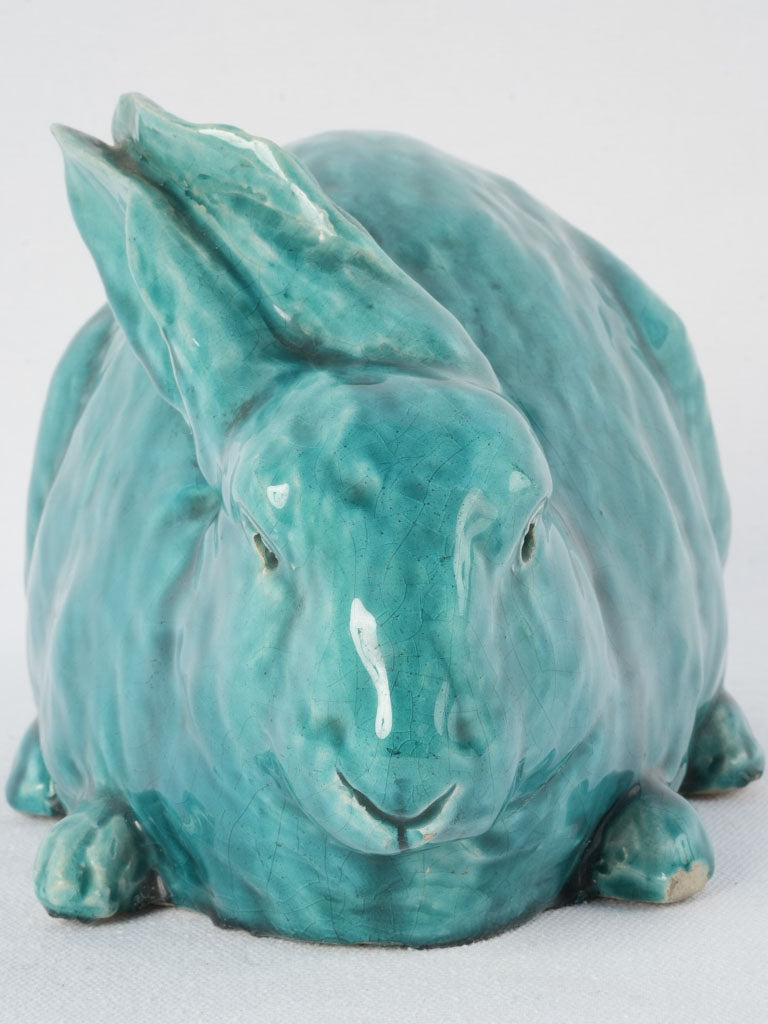 Blue Vallauris ceramic bunny decor