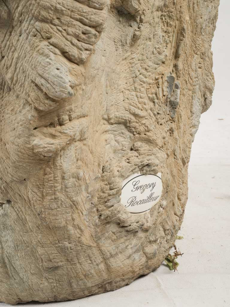 Detailed faux tree trunk planter