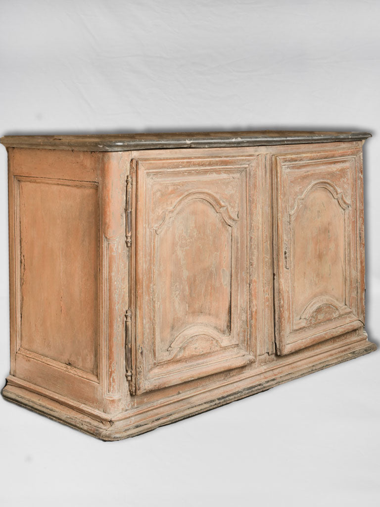 Elegant marble-top, 18th-century pine buffet  