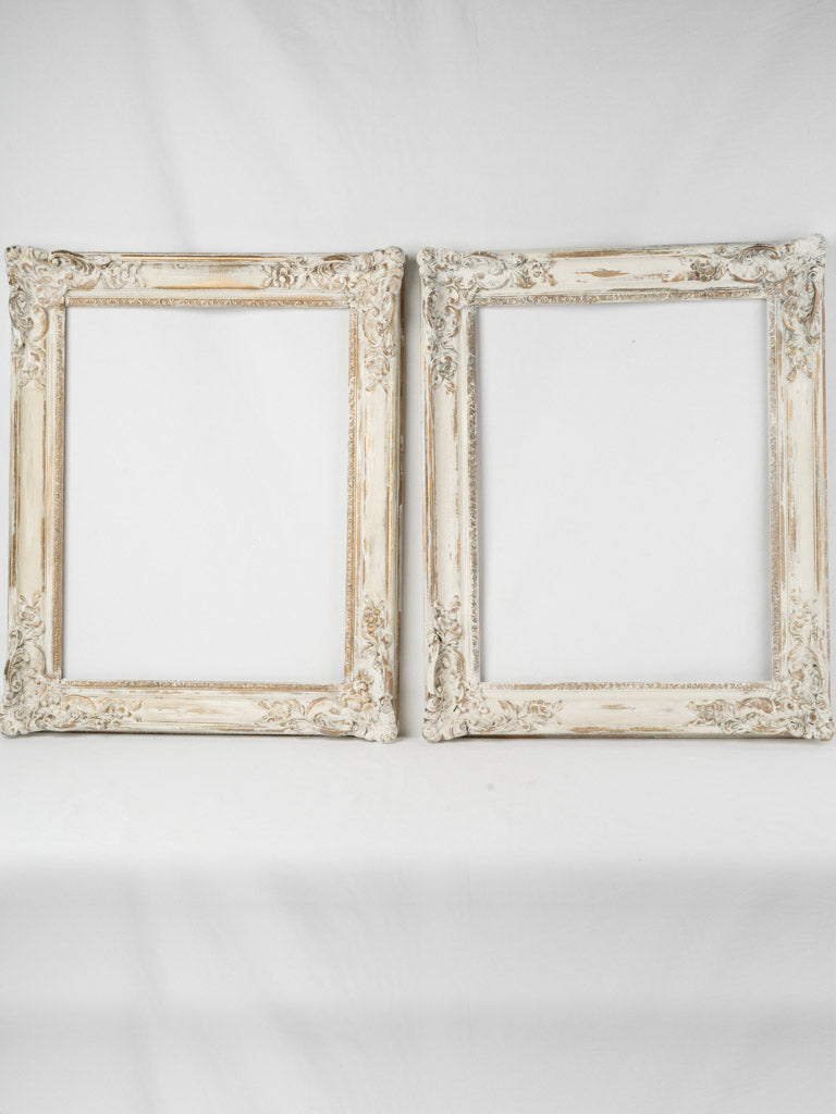 Ornate, gold, patina-finished picture frames 