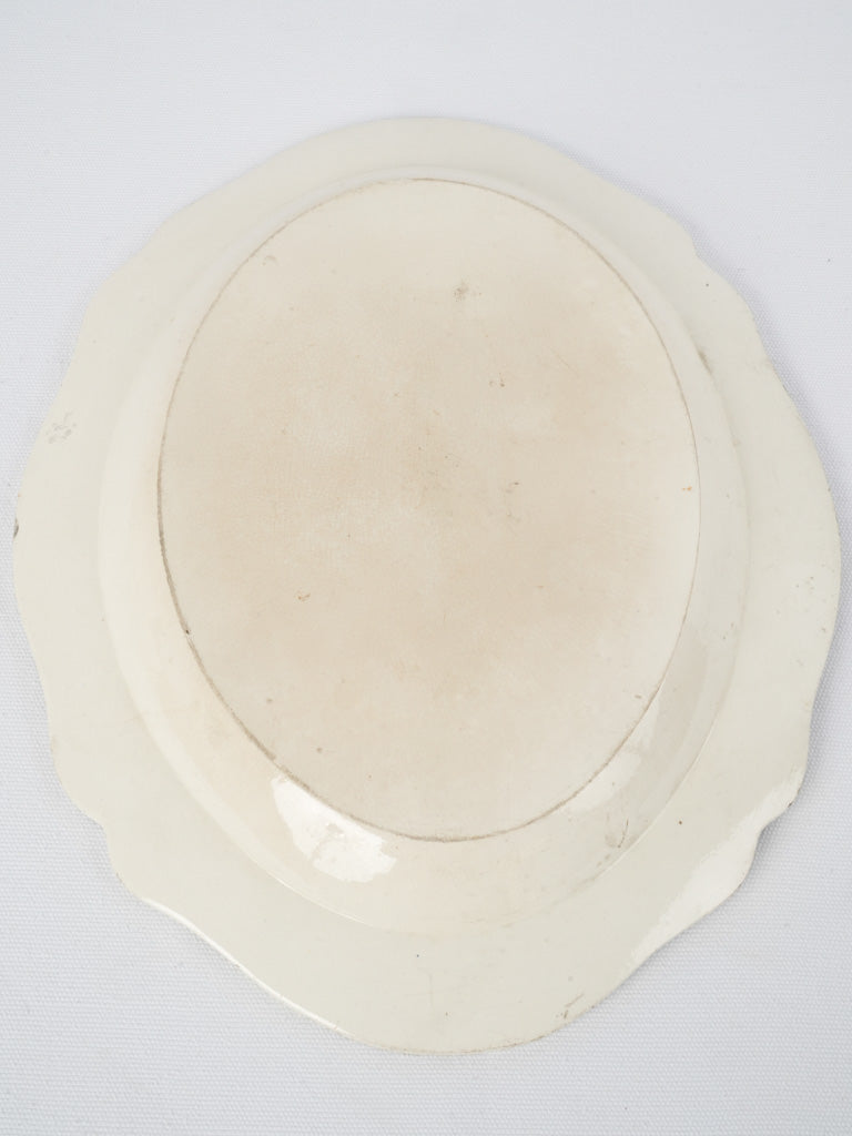 Rustic, vintage, white earthenware serving platter