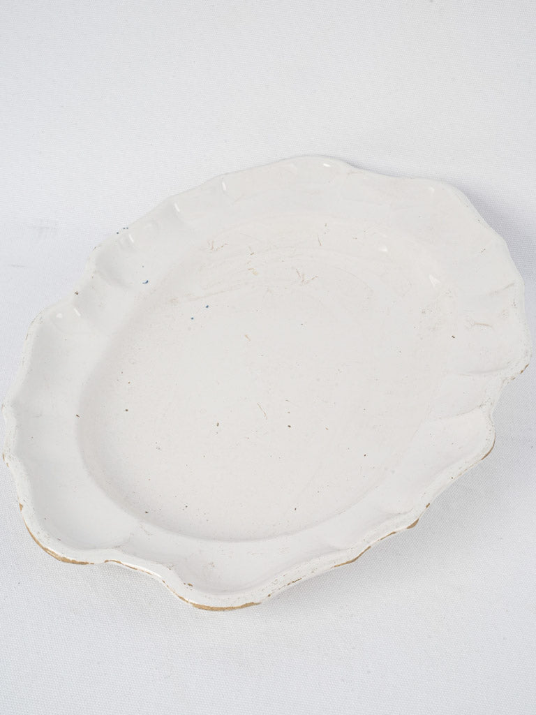 Elegant, French, white earthenware platter