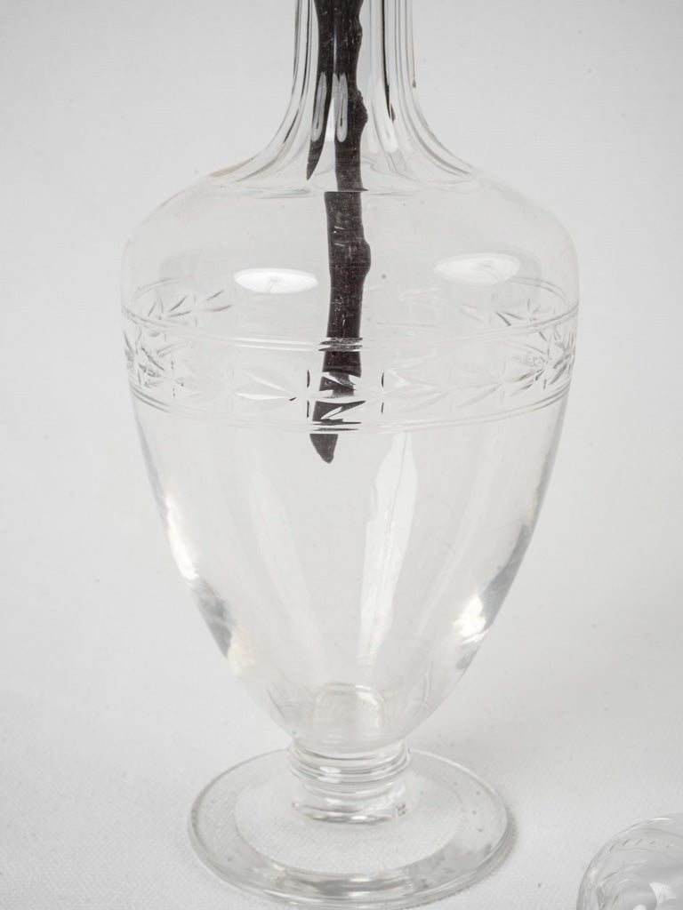 Classic engraved design glass carafe