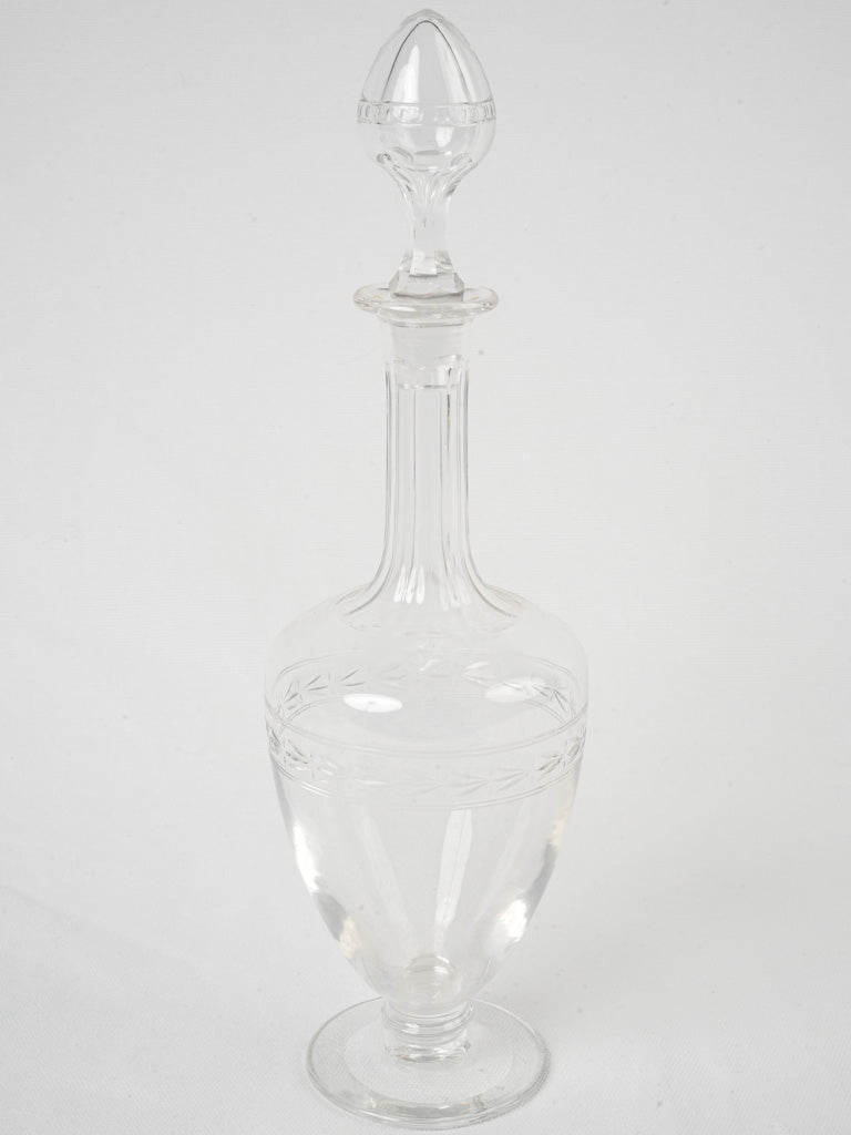 Sophisticated fluted-neck liquor decanter