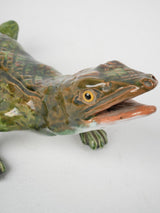 Poised vibrant terracotta reptile decor