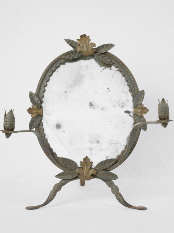 Antique Hand-Forged Wrought Iron Mirror