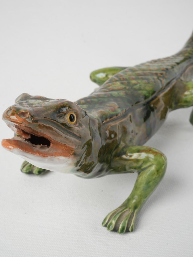 Quaint French terracotta lizard ornament