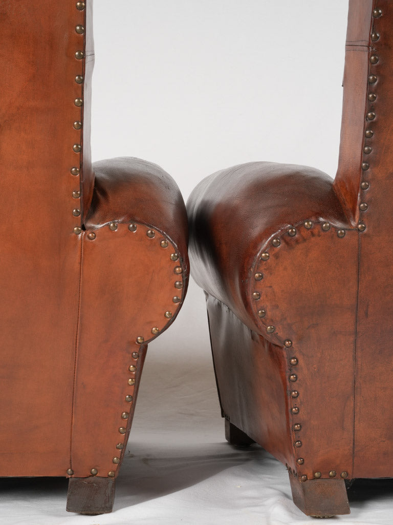 Stud-detailed French parlor chairs