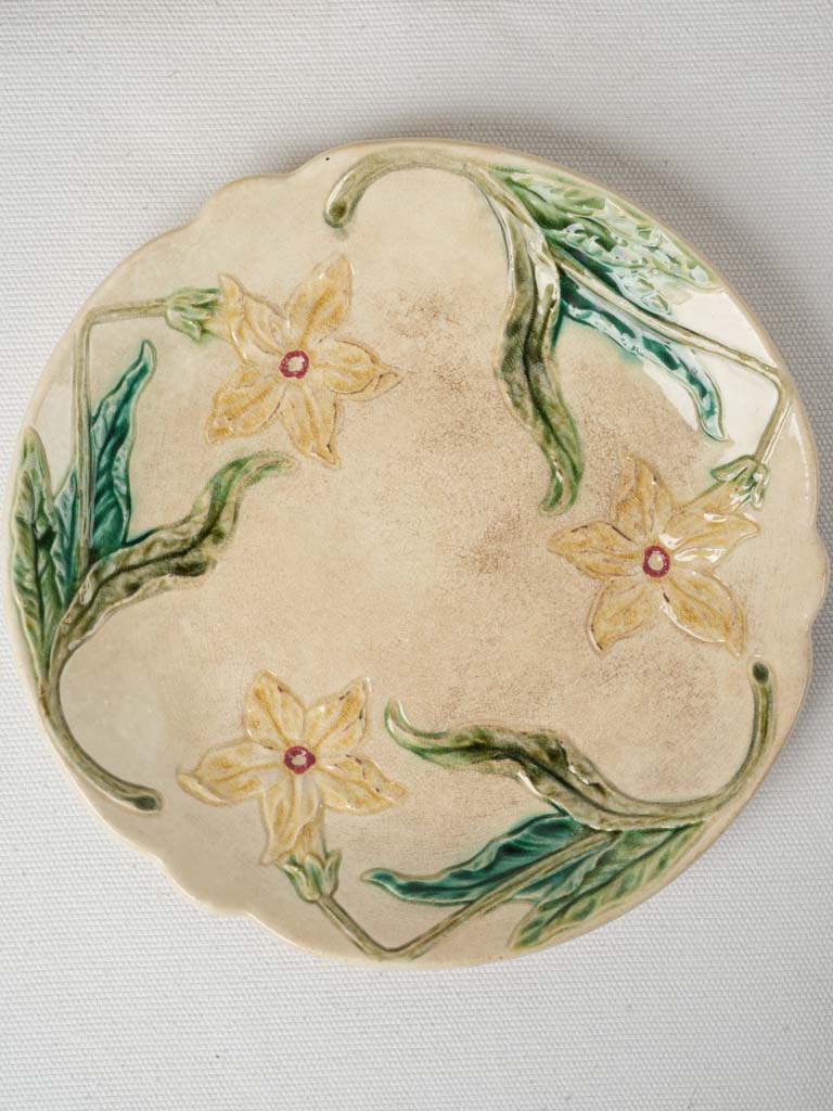 Delightful 19th century floral majolica plates